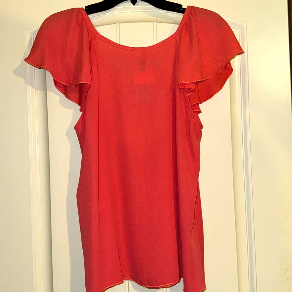 Coral Ruffle Blouse - Picture 3 of 4